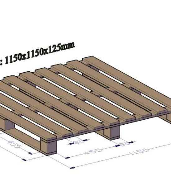 Pallet gỗ xuất khẩu 1150 x 1150 mm