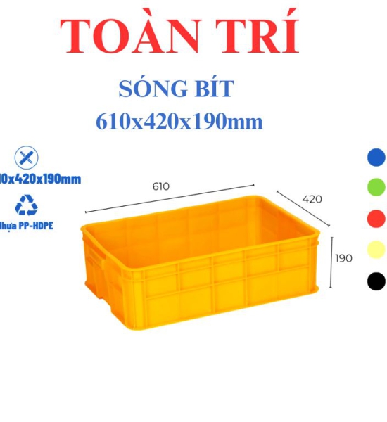 Sóng Nhựa Bít /Thùng nhựa 610x420
